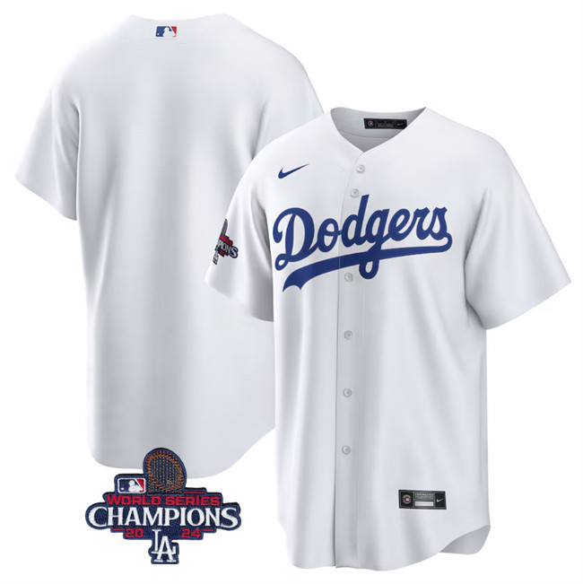 Men's Los Angeles Dodgers Blank White 2024 World Series Champions Cool Base Stitched Baseball Jersey Men's Los Angeles Dodgers Blank White 2024 World Series Champions Cool Base Stitched Baseball Jersey
